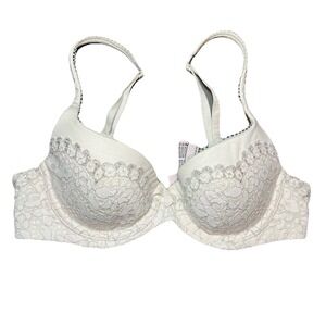 Victoria's Secret Body By Victoria Lined Demi Bra White Lace Convertible 34B